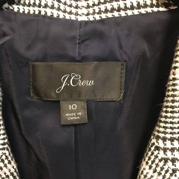 J CREW Black and White plaid blazer. SZ 10 - Picture 2 of 5